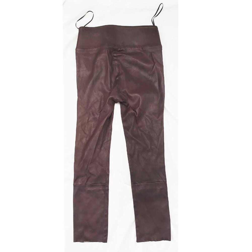 SPRWMN Women's Brown Stretch Ankle Leather Leggings S - Picture 4 of 11